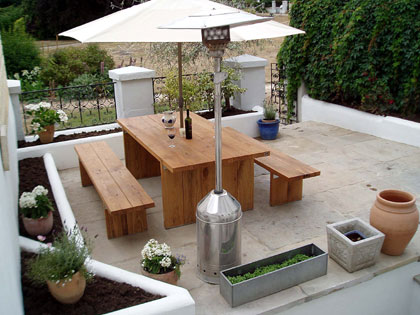 Reclaimed york stone terrace, Brighton