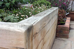 Oak sleeper raised bed