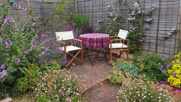 The design realised in the garden