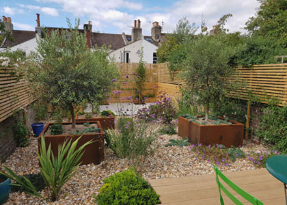 Modern, stylish garden in Fiveways