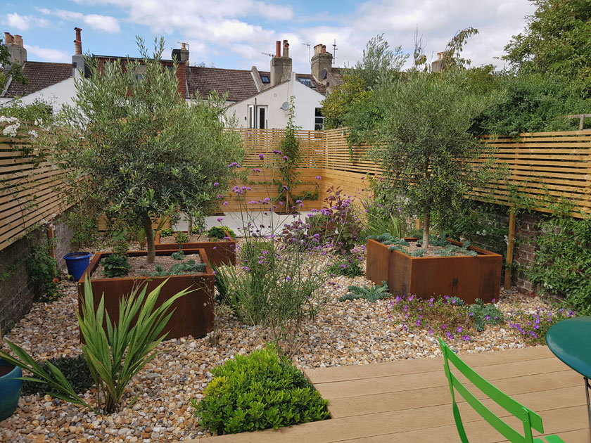 Modern, stylish garden in Fiveways