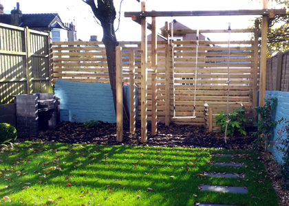 Garden with play frame