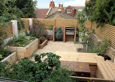 Fiveways family garden with pond