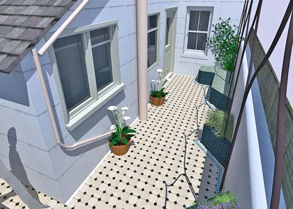 A 3D perspective view of the design